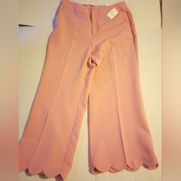 New Cato Scalloped Hem High Waist Ankle Pants - Picture 3 of 10
